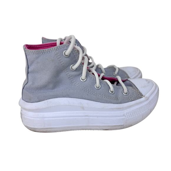 Converse Chuck Taylor All‎ Star Move Platform Sneaker Youth 1 Gray White A02495C - Picture 1 of 13